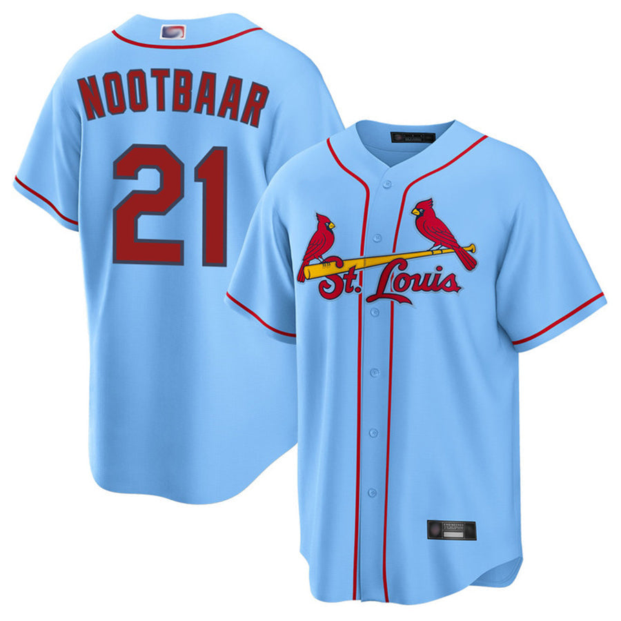 Custom #21 Light Blue STL Baseball Shirt Top