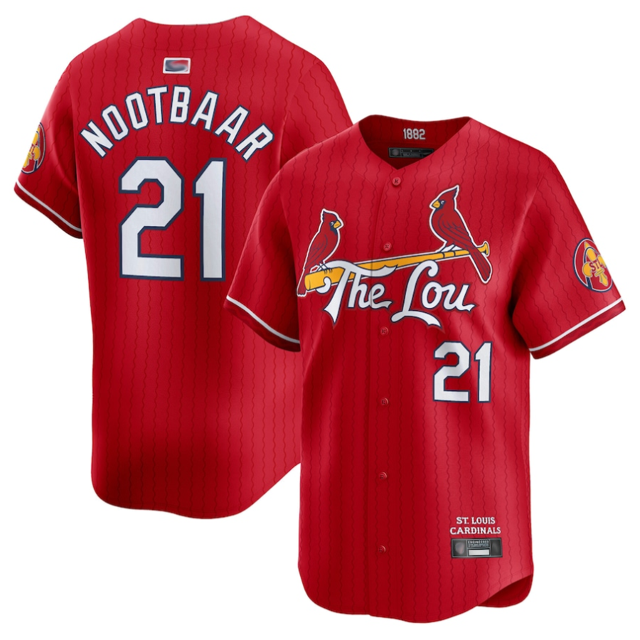 Custom #21 Red City Connect STL Baseball Shirt Top