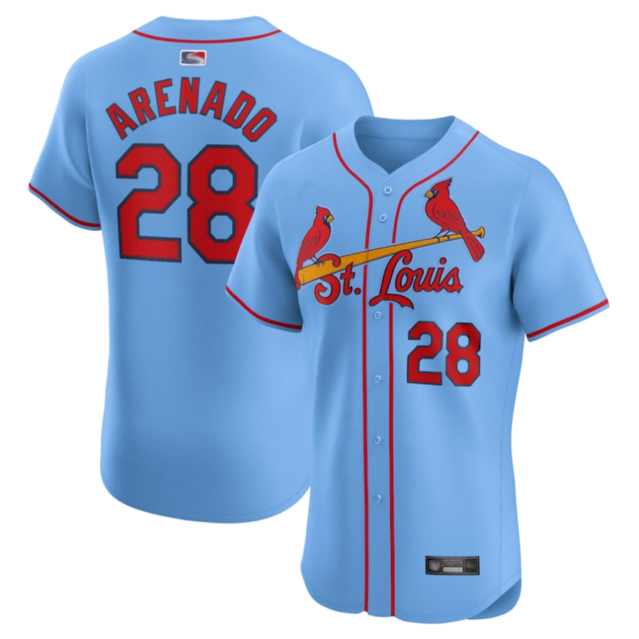 Custom #28 Light Blue STL Baseball Shirt Top