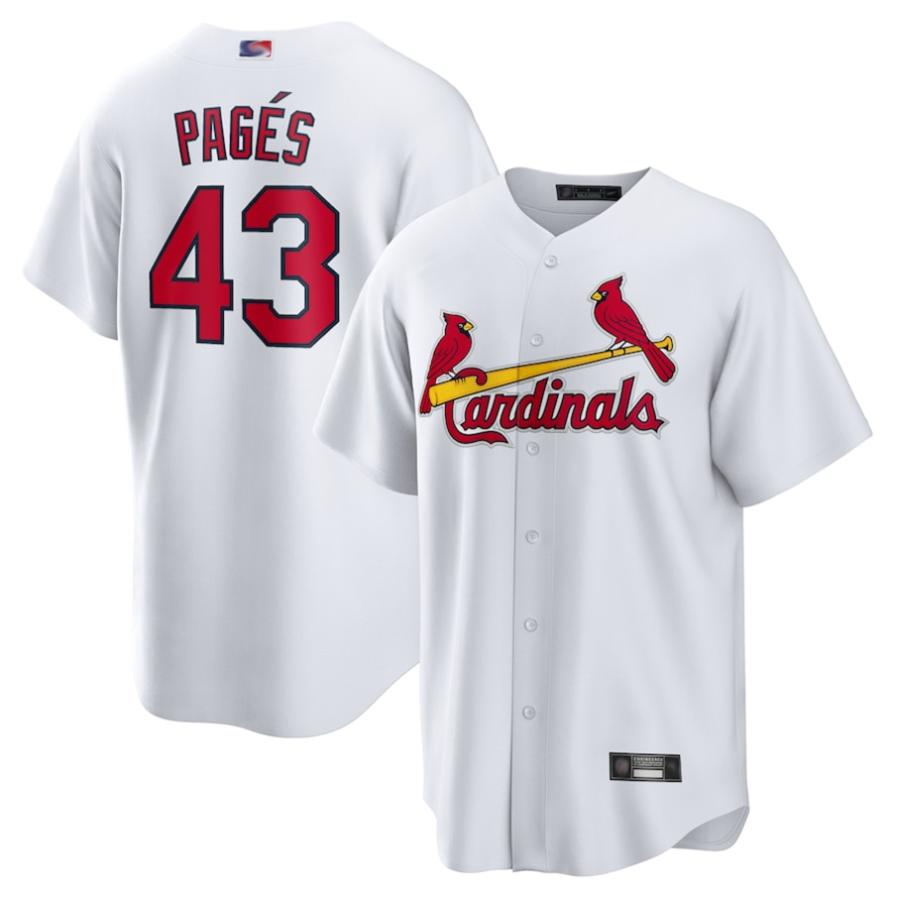 Custom #43 White STL Baseball Shirt Top