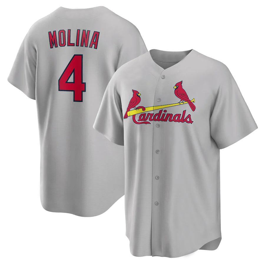 Custom #4 Gray STL Baseball Shirt Top
