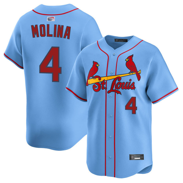 Custom #4 Light Blue STL Baseball Shirt Top