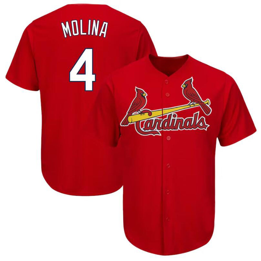 Custom #4 Red STL Baseball Shirt Top