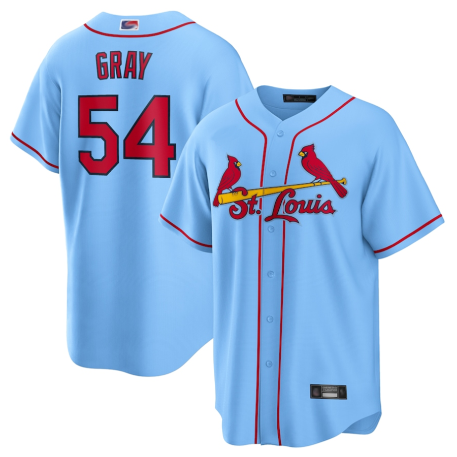 Custom #54 Light Blue STL Baseball Shirt Top
