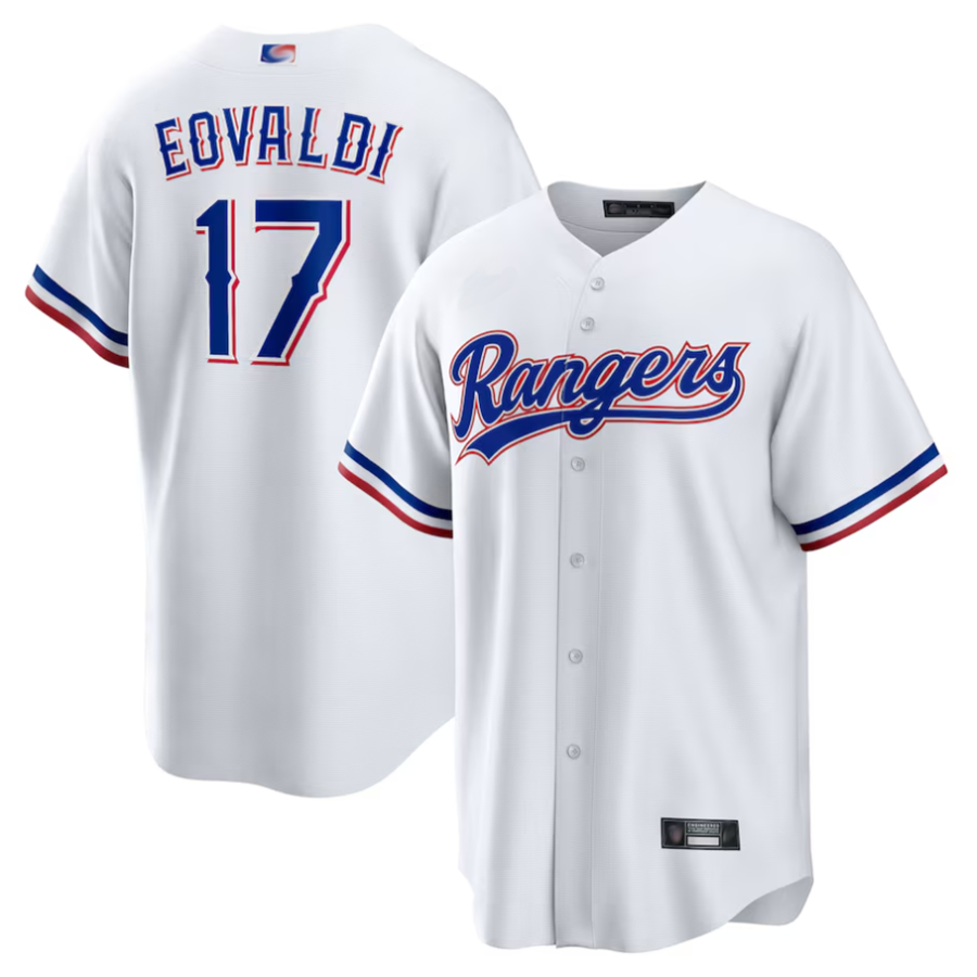 Custom #17 White TEX Baseball Shirt Top