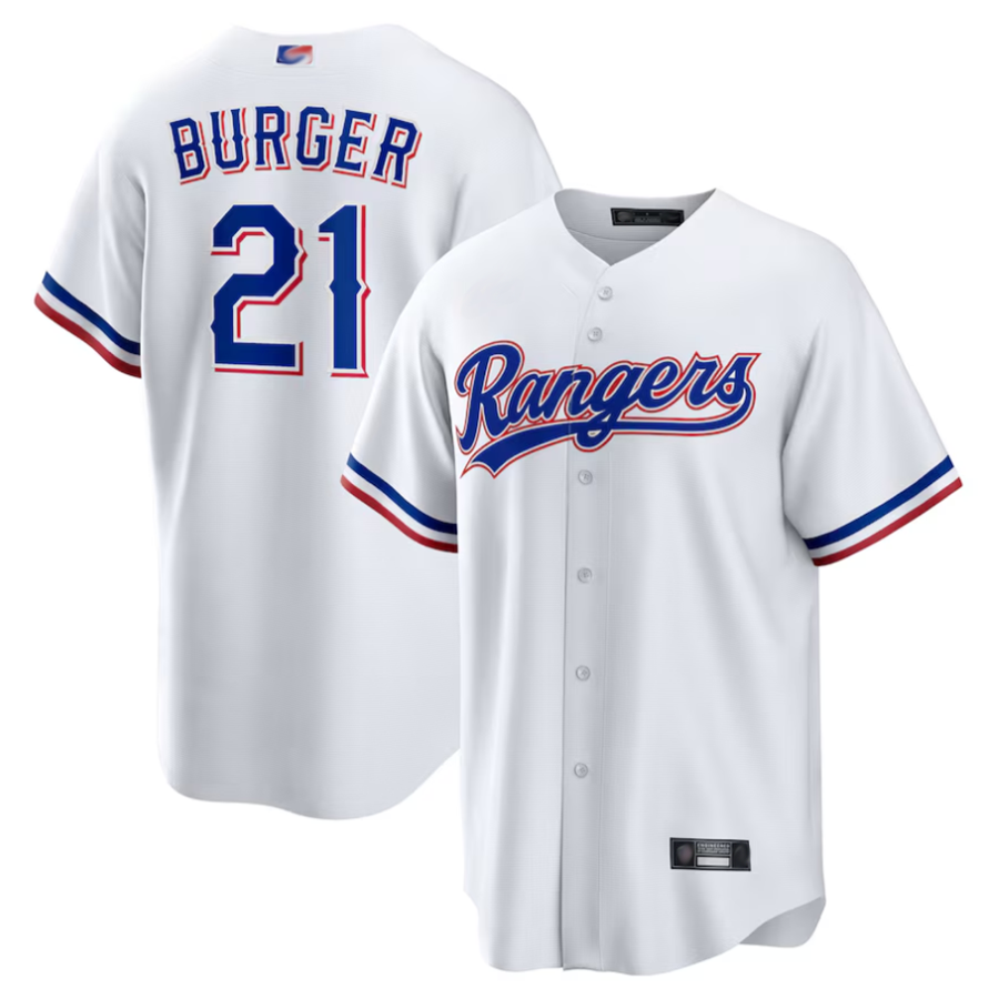Custom #21 White TEX Baseball Shirt Top