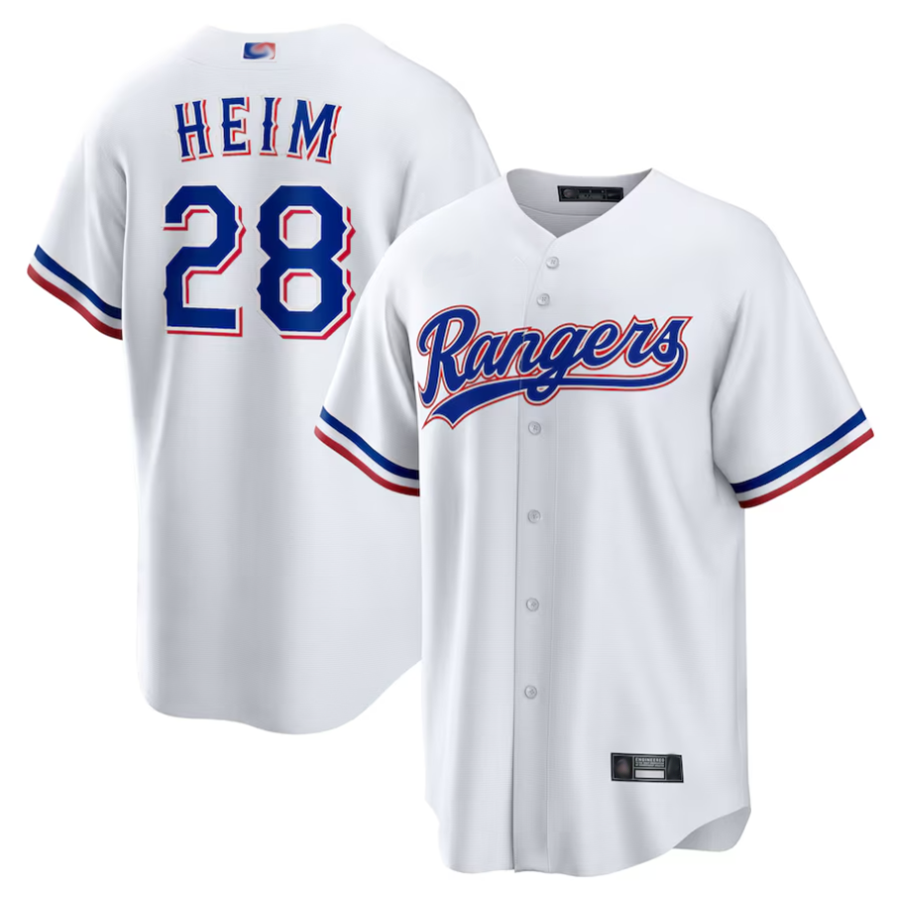 Custom #28 White TEX Baseball Shirt Top