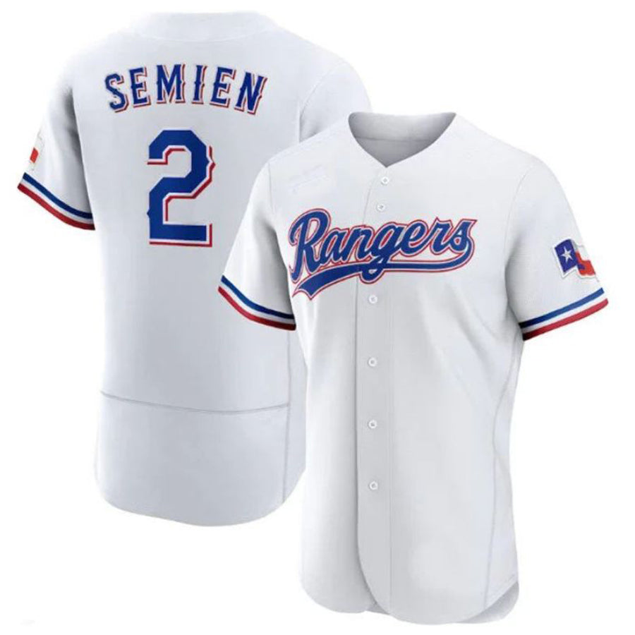 Custom #2 White TEX Baseball Shirt Top