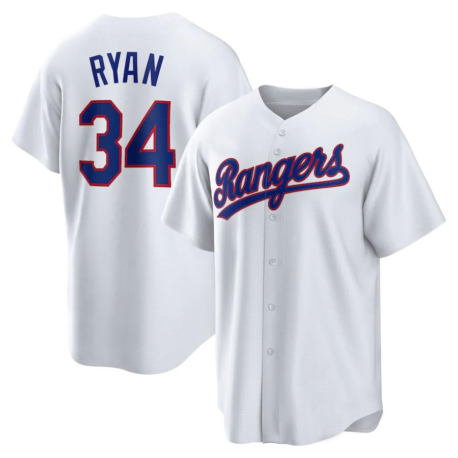 Custom #34 White TEX Baseball Shirt Top