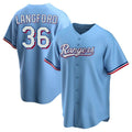 Custom #36 Light Blue TEX Baseball Shirt Top