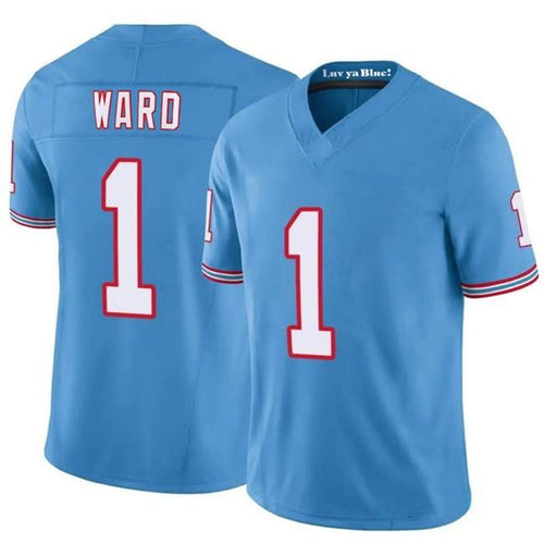 Custom #1 Light Blue TEN Football Shirt Top
