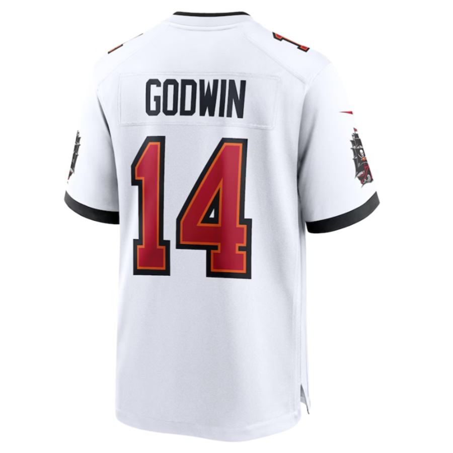 Custom #14 White TB Football Shirt Top