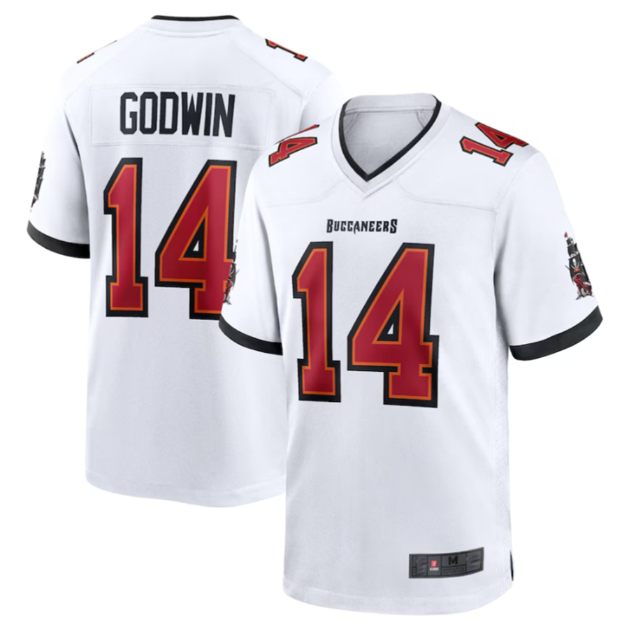 Custom #14 White TB Football Shirt Top