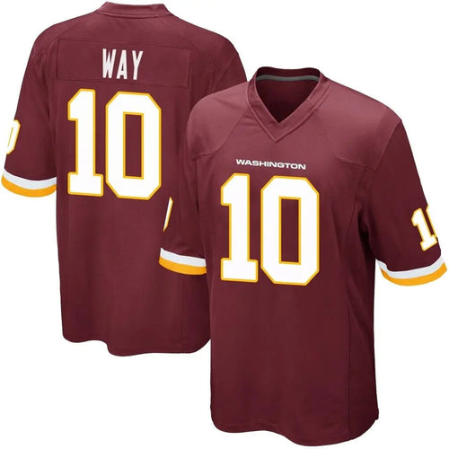 Custom #10 Burgundy WAS Football Shirt Top
