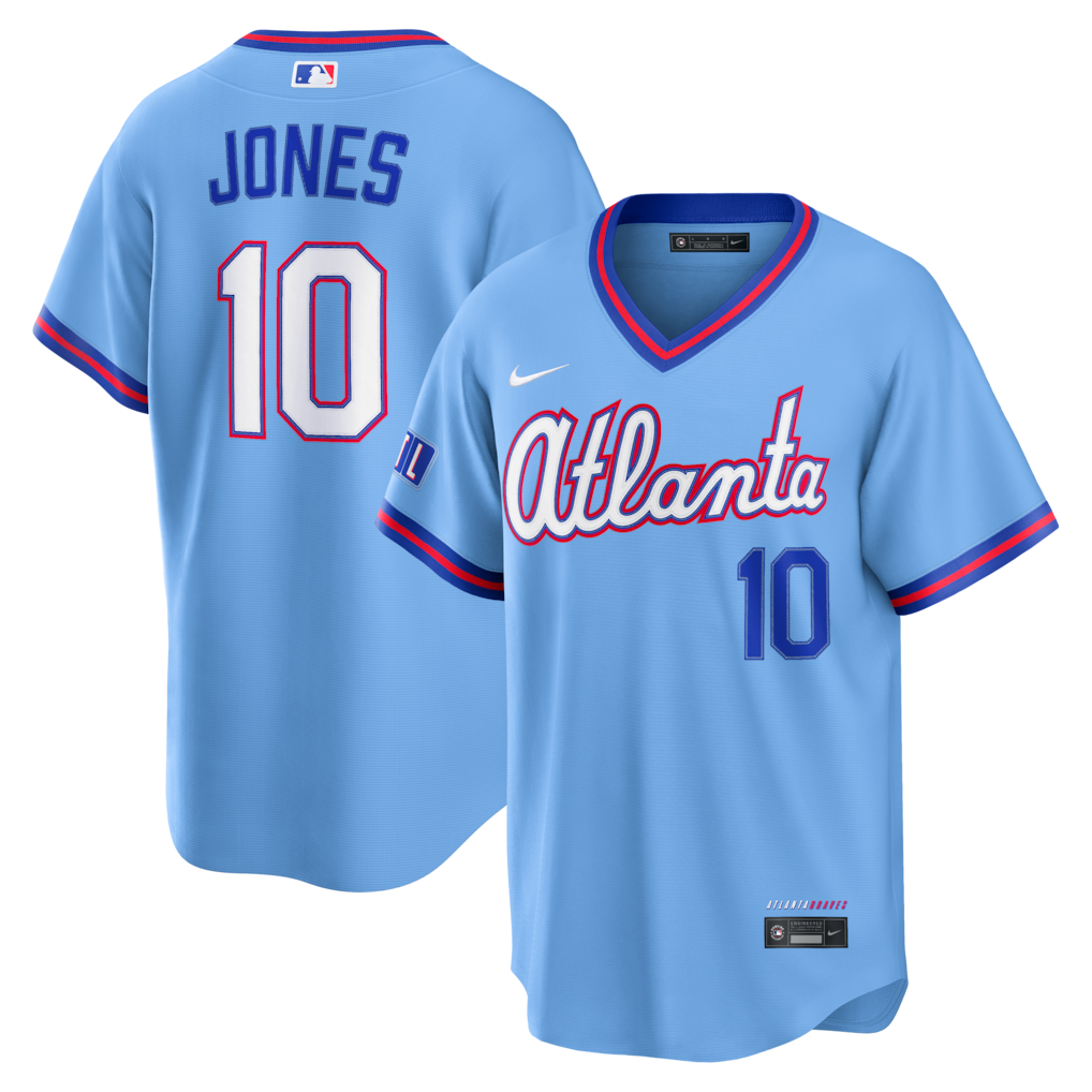 Chipper Jones Atlanta Braves 2026 City Connect Stadium Jersey - Powder Blue
